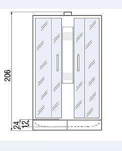 Душевая кабина River Nara 24 100x100 МТ без крыши купить в интернет-магазине Sanbest