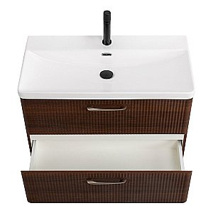 Тумба с раковиной BelBagno DUE-800-2C-SO-NOCE-P Noce для ванной в интернет-магазине Sanbest