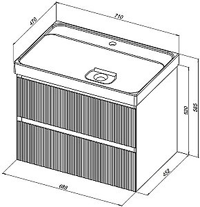 Тумба с раковиной Aquanet Альтера 337155 70 белый матовый для ванной в интернет-магазине Sanbest