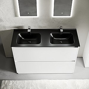 Тумба с раковиной Sancos Libra Floor 120 LB120F-2W белая для ванной в интернет-магазине Sanbest