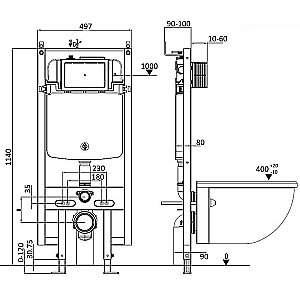 Унитаз с инсталляцией WeltWasser AMBERG 497 + BAARBACH 004 GL-WT + AMBERG RD-WT купить в интернет-магазине Sanbest