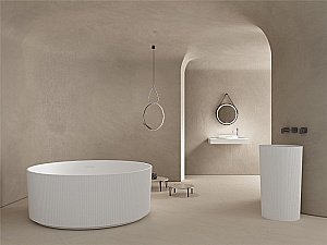 Ванна из искусственного камня ABBER Stein AS9679 150х150 белая матовая купить в интернет-магазине Sanbest