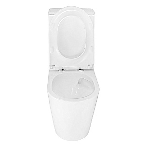 Унитаз напольный Azario Lander AZ-1257A белый, безободковый, с бачком, с крышкой микролифт, слив торнадо купить в интернет-магазине Sanbest