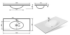 Раковина Эстет VEGAS silk 100 ФР-00014919 белая матовая купить в интернет-магазине Sanbest