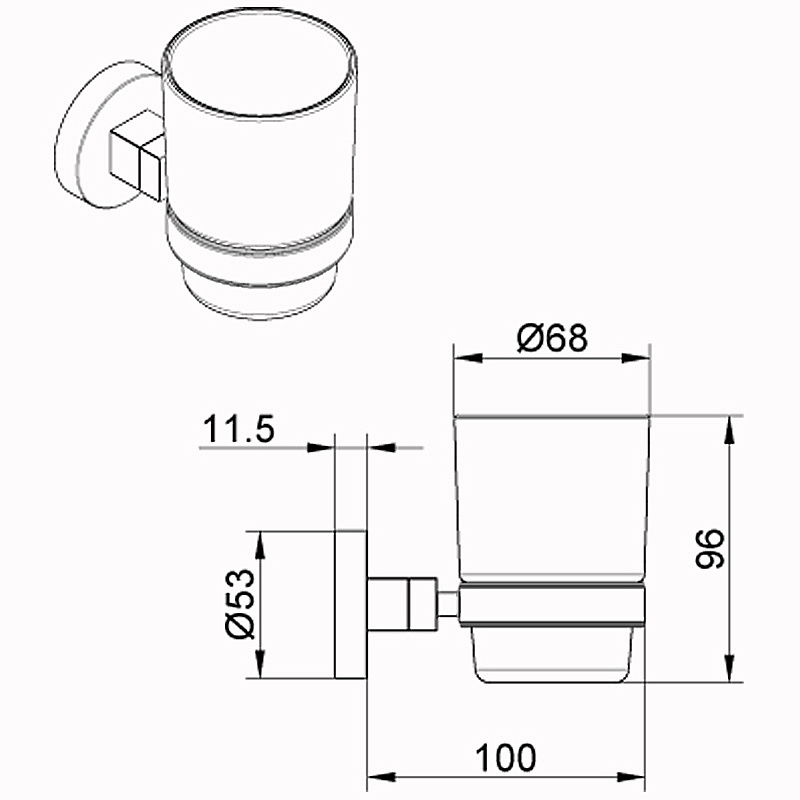 Стакан для зубных щеток Azario NESSY AZ-73106 хром купить в интернет-магазине сантехники Sanbest