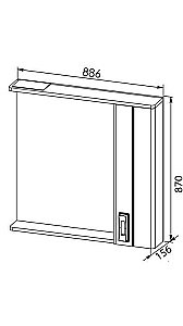 Зеркало со шкафом Aquanet Паллада 90 белое в ванную от интернет-магазине сантехники Sanbest