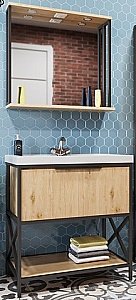 Тумба с раковиной Mixline Бруклин 80 543586 дуб бунратти для ванной в интернет-магазине Sanbest