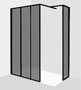 Душевое ограждение Jacob Delafon Nouvelle Vague 120 боковая стенка 40 тонированое/черный купить в интернет-магазине Sanbest