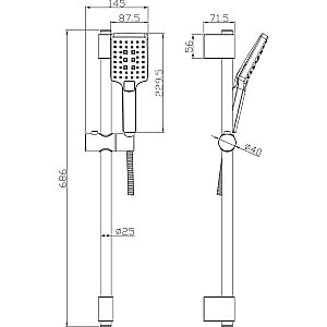 Душевой гарнитур Rossinka AC-27 купить в интернет-магазине сантехники Sanbest