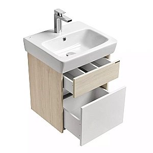 Тумба с раковиной Акватон Верди 50 белая/ясень фабрик для ванной в интернет-магазине Sanbest