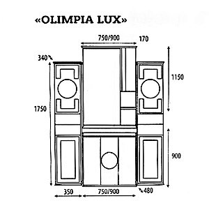Зеркало со шкафом Misty Olimpia Lux 90 в ванную от интернет-магазине сантехники Sanbest