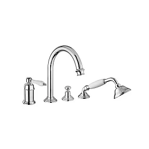 Смеситель для ванны Cezares APHRODITE-BVDM-01-Bi хром/ручка белая купить в интернет-магазине сантехники Sanbest