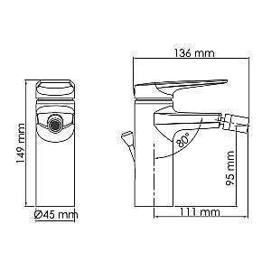 Инсталляция для биде со смесителем WasserKraft Naab 86BDT.050.BL.SQ3206 черная панель/смеситель хром купить в интернет-магазине сантехники Sanbest