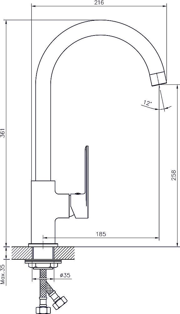 Смеситель для кухни Rush Luson LU1630-22 купить в интернет-магазине сантехники Sanbest
