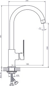 Смеситель для кухни Rush Luson LU1630-22 купить в интернет-магазине сантехники Sanbest