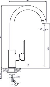 Смеситель для кухни Rush Luson LU1630-22 купить в интернет-магазине сантехники Sanbest