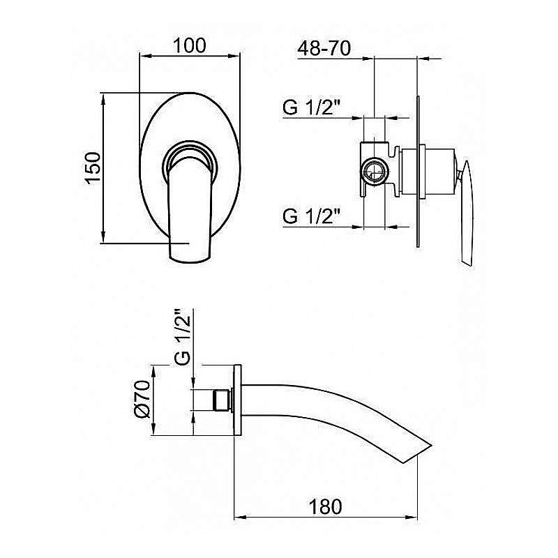 Смеситель для раковины Webert Aria AI830606844 купить в интернет-магазине сантехники Sanbest