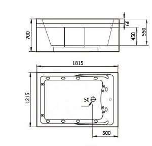 Гидромассажная ванна Gemy G9061 B L 181x121 купить в интернет-магазине Sanbest