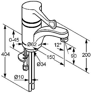 Смеситель для раковины Kludi Medi Care 341130534 хром купить в интернет-магазине сантехники Sanbest