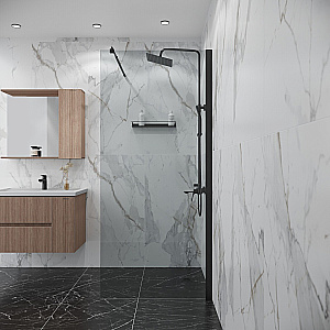 Душевое ограждение Niagara Eco NG-551-70BLACK 70 профиль черный/стекло прозрачное купить в интернет-магазине Sanbest