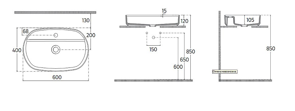 Раковина ISVEA Infinity 60 10NF65060SV-2C антрацит матовый купить в интернет-магазине Sanbest