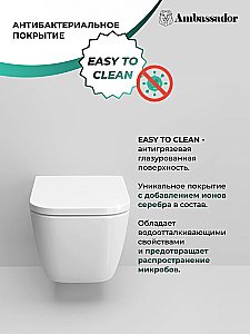 Унитаз подвесной Ambassador Forsa 243K19002RS безободковый, с крышкой микролифт, белый купить в интернет-магазине Sanbest