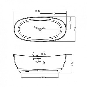 Ванна Abber Stein 163x85 AS9615-1.6 белая матовая купить в интернет-магазине Sanbest