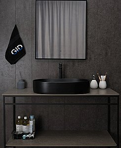 Раковина накладная Gid Lago 61 Bm1479 53354 черная матовая купить в интернет-магазине Sanbest