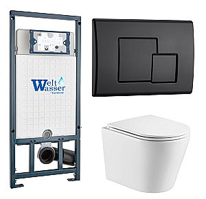Унитаз с инсталляцией WeltWasser MARBERG 507 + SALZBACH 043 GL-WT + MAR 507 SE MT-BL купить в интернет-магазине Sanbest