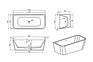 Акриловая ванна Royal Bath RIVA RB610400WT 180х80 белый купить в интернет-магазине Sanbest