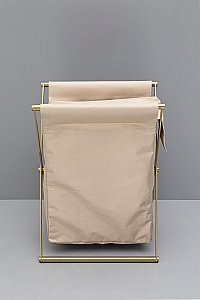 Корзина для белья Allen Brau Priority 6.32001-31+6.32002-88 черная матовая/мешок бежевый купить в интернет-магазине сантехники Sanbest