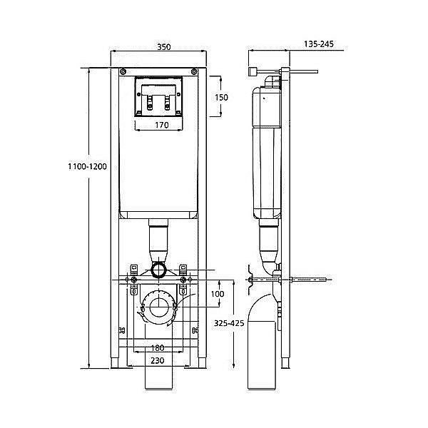 Унитаз подвесной с инсталляцией Ideal Standard Tempo-IS W990101 белый/кнопка хром, с крышкой микролифт купить в интернет-магазине Sanbest