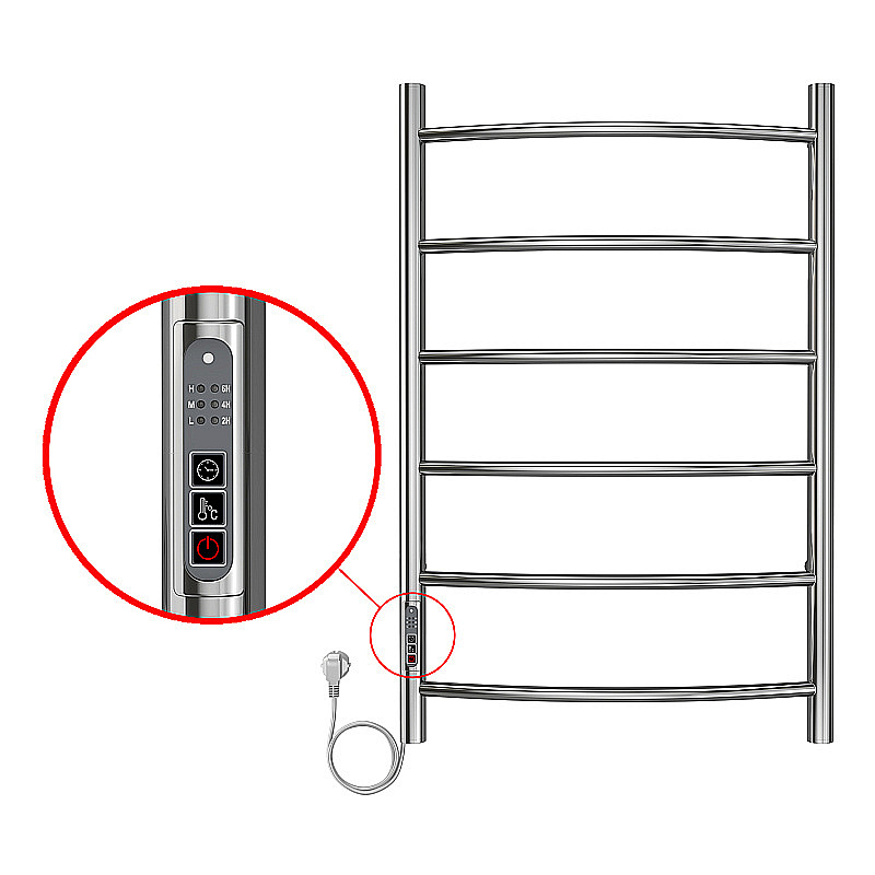 Полотенцесушитель электрический Azario VERONA П6 500х800 хром купить в интернет-магазине сантехники Sanbest