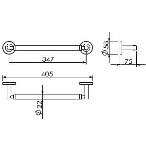 Поручень прямой Langberger BURANO 11056A 30 хром купить в интернет-магазине сантехники Sanbest