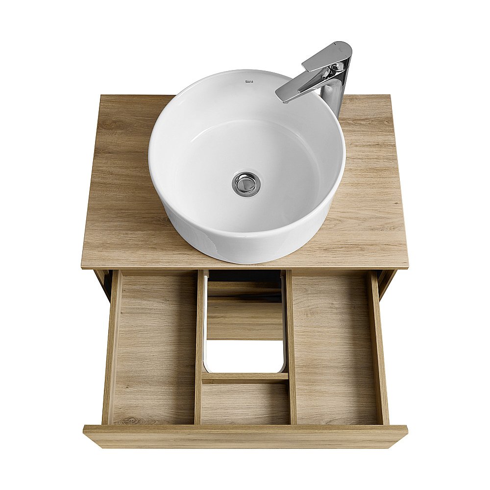 Тумба со столешницей Акватон Либерти 60 дуб эльвезия для ванной в интернет-магазине Sanbest