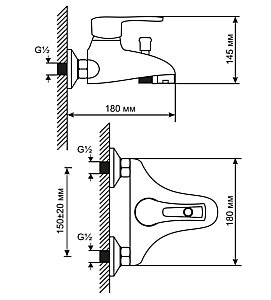 Смеситель для ванны MIXLINE ML 522146 купить в интернет-магазине сантехники Sanbest
