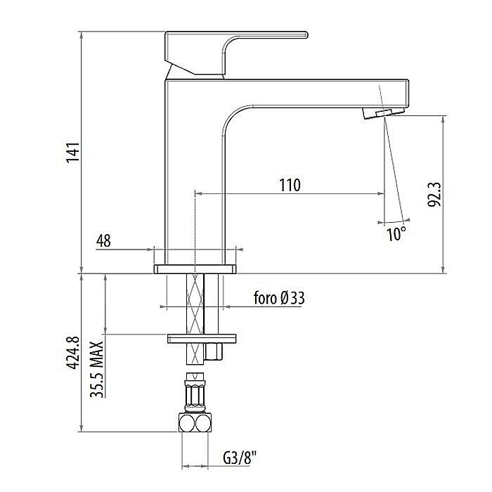 Смеситель для раковины Gattoni Kubik 2582/25C0 купить в интернет-магазине сантехники Sanbest