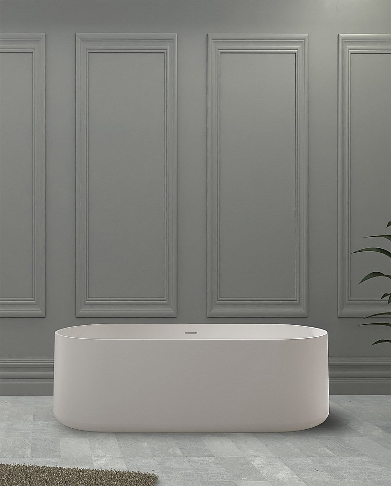 Ванна из искусственного камня ABBER Stein AS9607 170х75 белая матовая купить в интернет-магазине Sanbest