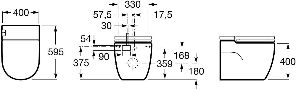 Унитаз приставной Roca Meridian In-Tank 893303000 с крышкой микролифт купить в интернет-магазине Sanbest