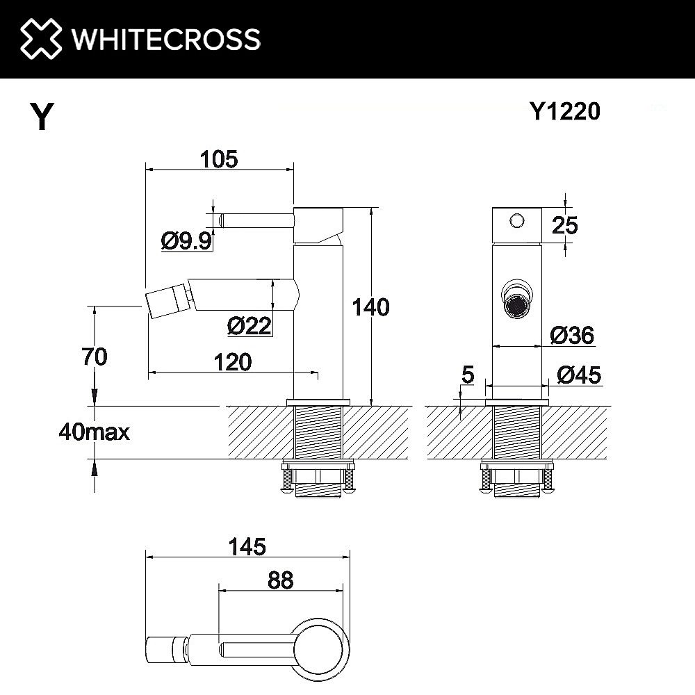 Смеситель для биде WhiteCross Y Y1220GM оружейная сталь купить в интернет-магазине сантехники Sanbest