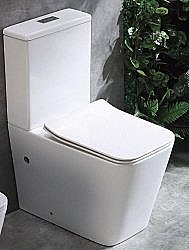 Унитаз напольный CeramaLux 2170AXMW белый матовый, безободковый, с бачком, с крышкой микролифт купить в интернет-магазине Sanbest