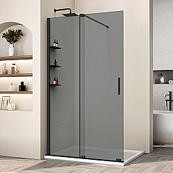 Душевая перегородка Vincea Walk-In VSW-1WSL120CGB 120 профиль черный матовый/стекло тонированное купить в интернет-магазине Sanbest
