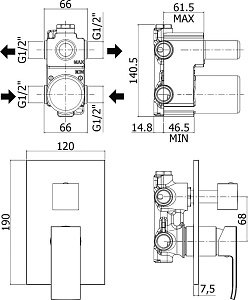 Смеситель для душа Paffoni ELLE EL018NO/M купить в интернет-магазине сантехники Sanbest