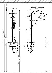 Душевая система Hansgrohe Croma E Showerpipe 280 1jet 27630000 купить в интернет-магазине сантехники Sanbest