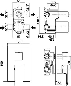 Смеситель для душа Paffoni ELLE EL018NO/M купить в интернет-магазине сантехники Sanbest