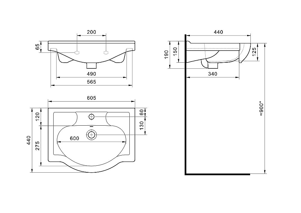 Раковина Corozo Селигер 61 1WH110268 белая купить в интернет-магазине Sanbest