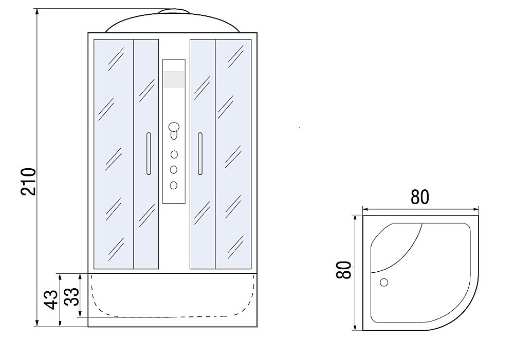 Душевая кабина RIVER DESNA 80/43 80х80 купить в интернет-магазине Sanbest
