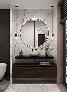 Тумба с раковиной и столешницей Armadi Art Flat 140 темный дуб для ванной в интернет-магазине Sanbest