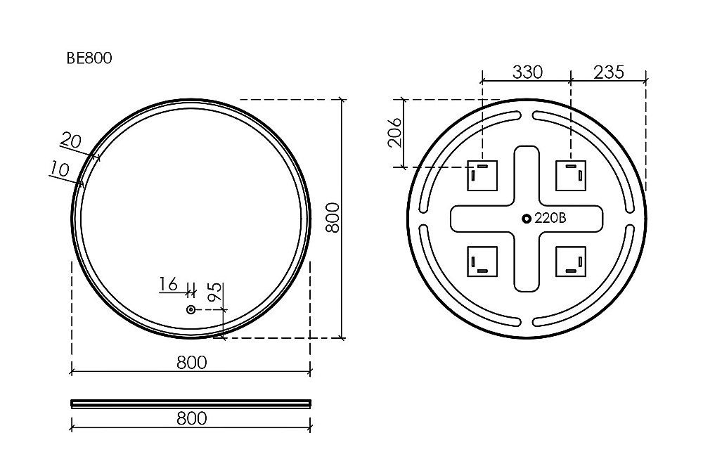 Зеркало Sancos Bella BE800 белое в ванную от интернет-магазине сантехники Sanbest