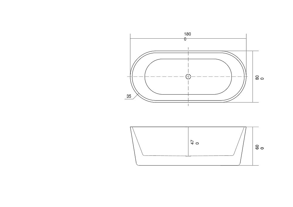 Ванна Aquatek Ово 180x80 AQ-99880 белая купить в интернет-магазине Sanbest